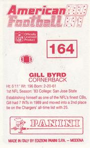1990 Panini Stickers (UK) #164 Gill Byrd Back