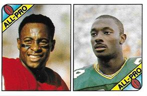 1990 Panini Stickers (UK) #189 Jerry Rice / Sterling Sharpe Front