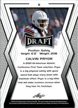 2014 Leaf Draft #11 Calvin Pryor Back
