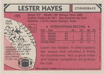 2001 Topps Archives #54 Lester Hayes Back