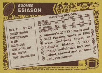 2001 Topps Archives #12 Boomer Esiason Back