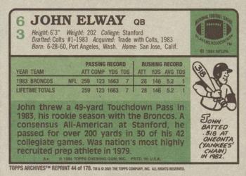 2001 Topps Archives #44 John Elway Back