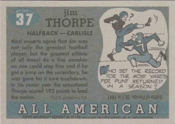 2001 Topps Archives #92 Jim Thorpe Back