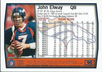 2001 Topps Archives #128 John Elway Back