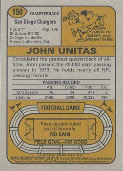 2001 Topps Archives #132 John Unitas Back