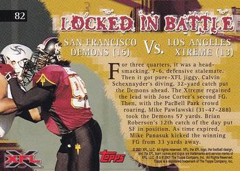 2001 Topps XFL #82 San Francisco vs Los Angeles Back