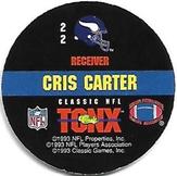 1993 Classic TONX #22 Cris Carter Back