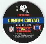 1993 Classic TONX #30 Quentin Coryatt Back