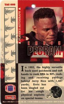 1994 Pro Tags #TAG 009 Erric Pegram Back
