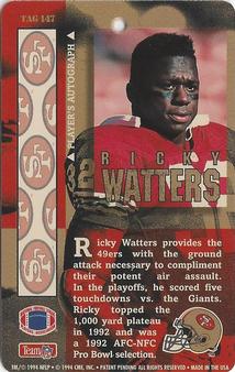 1994 Pro Tags #TAG 147 Ricky Watters Back