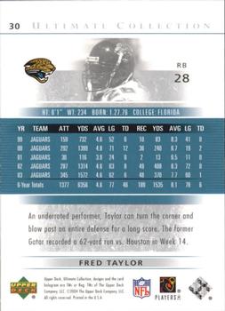 2004 Upper Deck Ultimate Collection #30 Fred Taylor Back