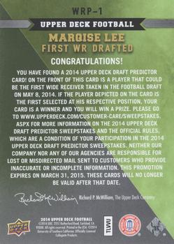 2014 Upper Deck - Predictors: First WR Drafted #WRP-1 Marqise Lee Back