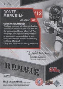 2014 Upper Deck - Rookie Letterman Autographs #RL-DM Donte Moncrief Back
