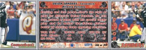 1993 Pacific Triple Folder #16 Deion Sanders Back