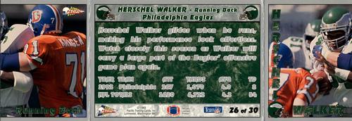 1993 Pacific Triple Folder #26 Herschel Walker Back