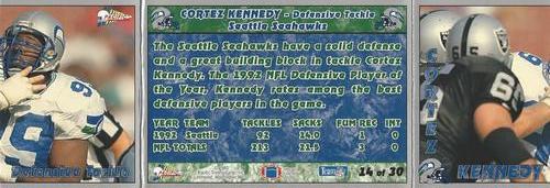1993 Pacific Triple Folder #14 Cortez Kennedy Back