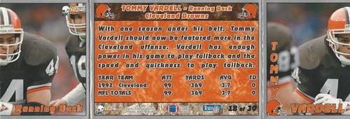 1993 Pacific Triple Folder #18 Tommy Vardell Back