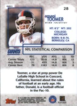 2000 Topps Gold Label - Class 3 #28 Amani Toomer Back