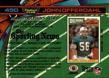 1991 Stadium Club - Super Bowl XXVI #450 John Offerdahl Back