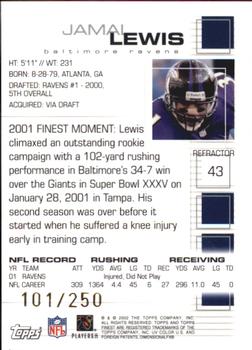 2002 Finest - Refractors #43 Jamal Lewis Back