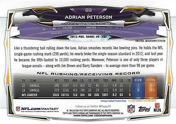 2014 Topps Chrome #89 Adrian Peterson Back