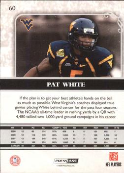 2009 Press Pass Legends #60 Pat White Back