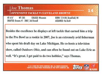 2009 Topps #14 Joe Thomas Back