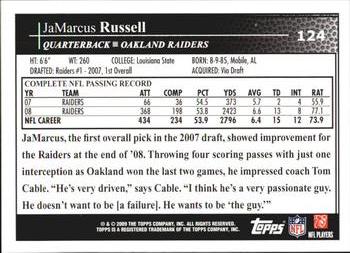 2009 Topps #124 JaMarcus Russell Back