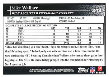 2009 Topps #348 Mike Wallace Back