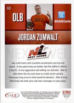 2014 SAGE HIT - Red #68 Jordan Zumwalt Back