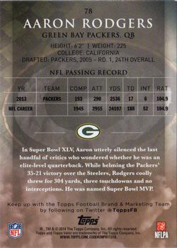 2014 Topps Valor #78 Aaron Rodgers Back