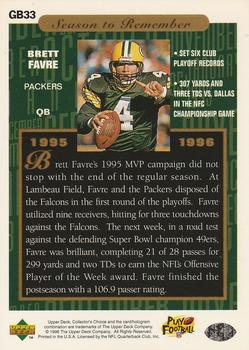 1996 Collector's Choice ShopKo Green Bay Packers #GB33 Brett Favre Back