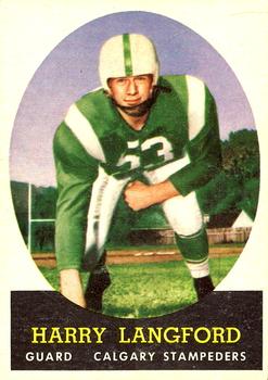 1958 Topps CFL #59 Harry Langford Front