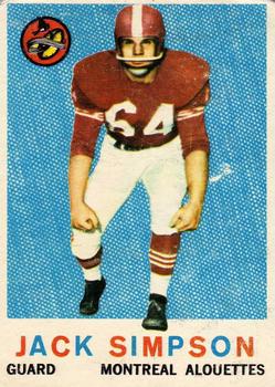 1959 Topps CFL #31 Jackie Simpson Front