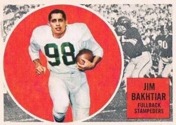 1960 Topps CFL #22 Jim Bakhtiar Front