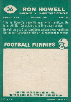 1960 Topps CFL #36 Ron Howell Back