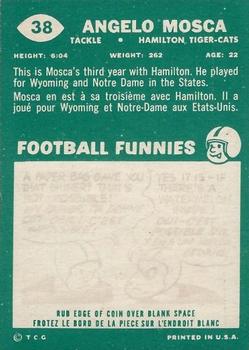 1960 Topps CFL #38 Angelo Mosca Back