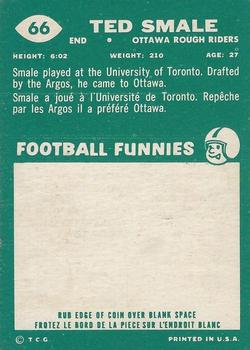 1960 Topps CFL #66 Ted Smale Back