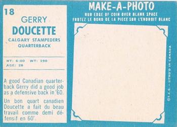 1961 Topps CFL #18 Gerry Doucette Back
