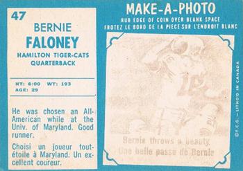 1961 Topps CFL #47 Bernie Faloney Back