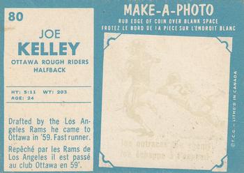 1961 Topps CFL #80 Joe Kelly Back