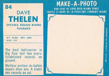1961 Topps CFL #84 Dave Thelen Back