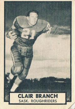 1962 Topps CFL #117 Clair Branch Front