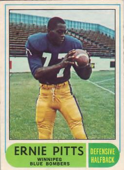 1968 O-Pee-Chee CFL #66 Ernie Pitts Front