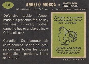 1970 O-Pee-Chee CFL #14 Angelo Mosca Back
