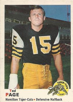 1970 O-Pee-Chee CFL #19 Ted Page Front
