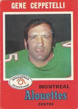 1971 O-Pee-Chee CFL #104 Gene Ceppetelli Front