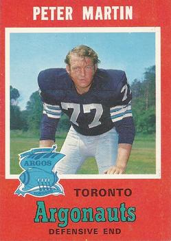 1971 O-Pee-Chee CFL #10 Peter Martin Front