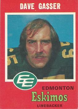 1971 O-Pee-Chee CFL #55 Dave Gasser Front