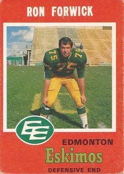 1971 O-Pee-Chee CFL #56 Ron Forwick Front